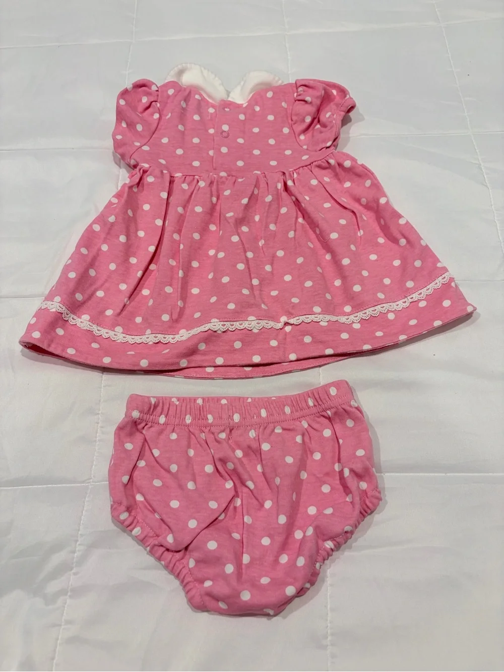 Hartstrings Pink Polka Dot Dress with Matching Bloomers